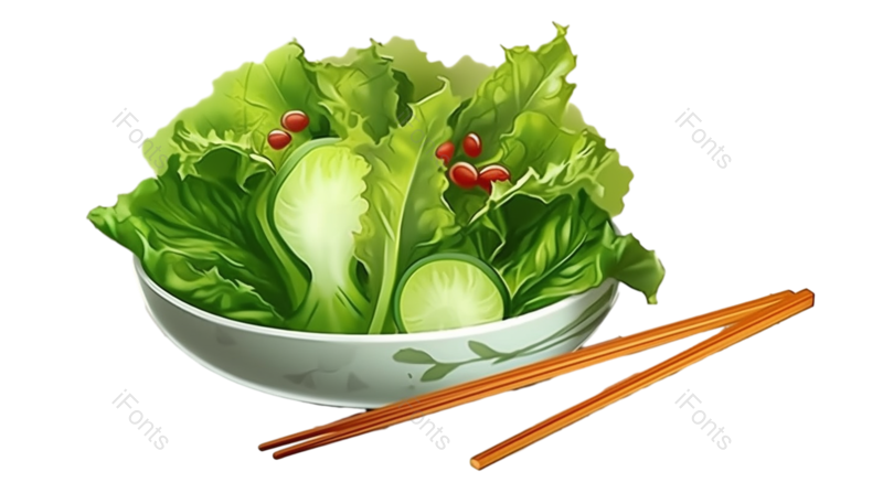 元素图片,秋天元素,沙拉PNG,插画免抠素材